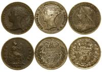 lot 3 monet, 3 pensy 1843, 3 pensy 1900 oraz 4 p