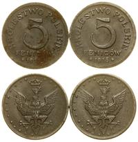 zestaw 2 x 5 fenigów 1917 i 1918, Stuttgart, żel