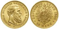 20 marek 1888 A, Berlin, złoto, 7.97 g, niewielk