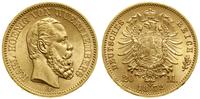 20 marek 1872 F, Stuttgart, złoto, 7.96 g, piękn