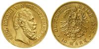 10 marek 1881 F, Stuttgart, złoto, 3.97 g, lekko