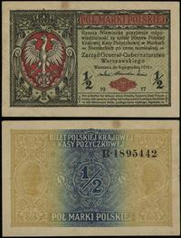 1/2 marki polskiej 9.12.1916, seria B, numeracja
