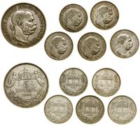 zestaw 6 monet, Kremnica, 5 koron 1900, 5 x 1 ko