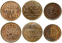 zestaw 3 monet 1792–1878, duit 1792 Utrecht (st.