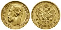 5 rubli 1899 ФЗ, Petersburg, złoto, 4.29 g, Bitk