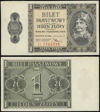 1 złoty 1.10.1938, seria IJ, numeracja 7584528, 
