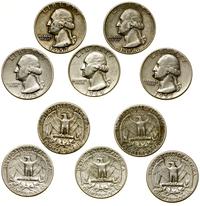 zestaw: 5 x 1/4 dolara 1943–1964, roczniki: 1943