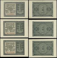 zestaw: 3 x 1 złoty 1.08.1941, seria AA, 2 x BC,
