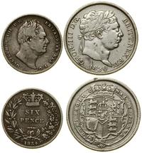 lot 2 monet, Londyn, 1 szyling 1820 (Jerzy III -