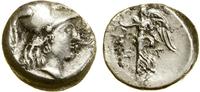 drachma ok. 183–175 pne, Aw: Głowa Ateny w hełmi