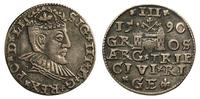 trojak 1590, Ryga, moneta polakierowana