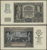 20 złotych 1.03.1940, seria L, numeracja 0550375
