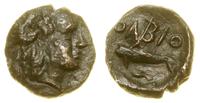 brąz IV w. pne, Aw: Głowa satyra bez brody w pra