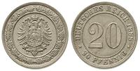 20 fenigów 1888/D, Monachium, bardzo ładne, J. 6
