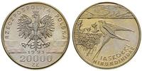 20.000 złotych 1993, Jaskółki, miedzionikiel, Pa