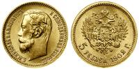 5 rubli 1902 AP, Petersburg, złoto, 4.29 g, pięk