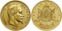 100 franków 1867 BB, Strasbourg, głowa w wieńcu 