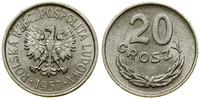 20 groszy 1957, Warszawa, aluminium, rzadki rocz