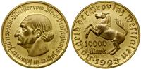 10.000 marek 1923, miedź złocona, 31.90 g, Jaege