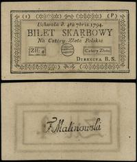 4 złote polskie 4.09.1794, seria 1-P, mikrodziur