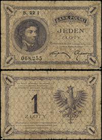 1 złoty 28.02.1919, seria 22 I, numeracja 068255