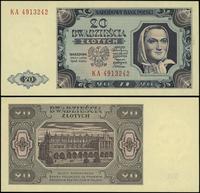 20 złotych 1.07.1948, seria KA, numeracja 491324