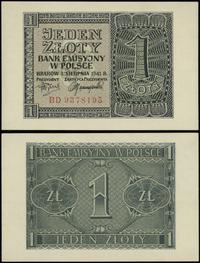 1 złoty 1.08.1941, seria BD, numeracja 9378195, 