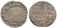 trojak 1583, Ryga, Odmiana z mniejszą głową król