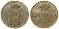 1 kopiejka 1851 BM, Warszawa, Bitkin 867, Brekke