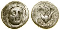 drachma III w. pne, Aw: Głowa Heliosa na wprost,