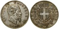 5 lirów 1872 M, Mediolan, srebro próby 900, 24.7