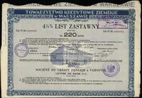 Polska, 4 1/2 % list zastawny na 220 złotych, 23.11.1935