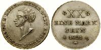 1/2 talara 1821, Braunschweig, moneta przetarta,