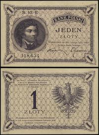 1 złoty 28.02.1919, seria 13 E, numeracja 018654