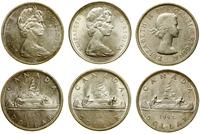 zestaw 3 x 1 dolar 1962, 2 x 1965, Ottawa, srebr