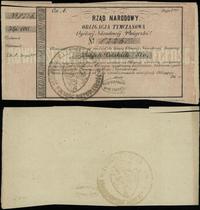 obligacja tymczasowa na 100 złotych  1863, seria