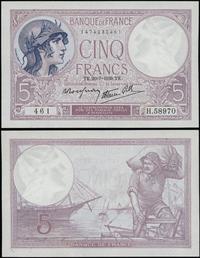 5 franków 20.07.1939, typ Violet, seria H.58970 