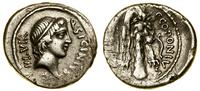 denar 49 pne, Rzym, Aw: Popiersie Apolla w diade