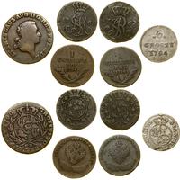 zestaw 6 monet, 4 monety wybite za Panowania Sta