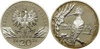 20 złotych 2000, Warszawa, Dudek – Upupa epops, 