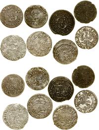 zestaw 8 monet, szeląg koronny 1591 (Olkusz), sz