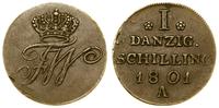 szeląg 1801 A, Berlin, rzadki typ monety, CNG 44