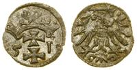 denar 1551, Gdańsk, bardzo ładnie zachowany, rza