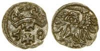 denar 1558, Gdańsk, ładny blask pod patyną, CNG 