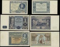 zestaw 3 banknotów 1930–1936, w zestawie: 5 złot
