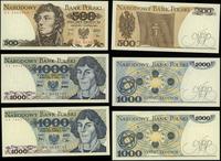 zestaw 3 banknotów 1975–1982, w zestawie: 500 zł