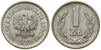 1 złoty 1957, Warszawa, aluminium, przetarte, rz