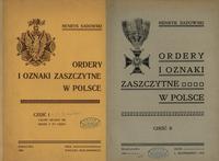 wydawnictwa polskie, Sadowski Henryk – Ordery i Odznaki Zaszczytne w Polsce Cz. I, Warszawa 190..