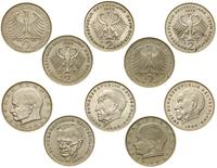 Niemcy, zestaw: 5 x 2 marki, 1957–1984