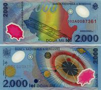 2.000 lei 1999, ZAĆMIENIE SŁOŃCA, piękny banknot